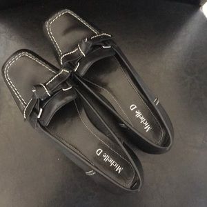 Michelle D black leather shoes, size 6